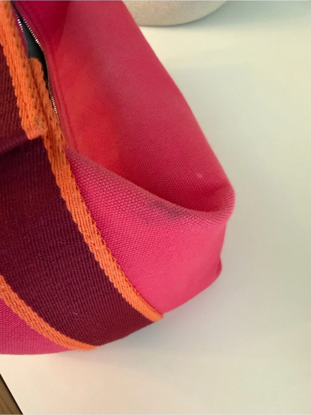 Hermes Bride-a-Brac Small Pouch in Hibiscus with Orange-Trim Handle